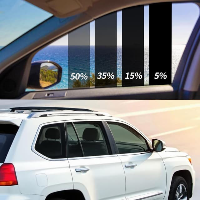Tönungsfolie Auto, 50 cm x 600 cm Sonnenschutzfolie Auto, Kratzfeste Scheibenfolie Auto, Scheibentönungsfolie zum Blockieren von UV-/IR-Strahlen, Hitze und Blendung (20% VLT) 50 cm x 600 cm 20% Vlt