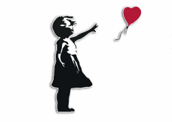 Banksy Girl Love Fly away Kult Aufkleber | Art Wand Graffiti Vinyl Sticker | Style Trend Deko Wetterfest UV-Beständig Angebot bei HelloDeals