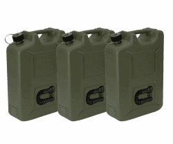 hünersdorff 802011 3er Set Kraftstoff-Kanister PROFI 20l für Benzin, Diesel und andere Gefahrgüter, Made in Germany, TÜV-geprüfte Produktion, oliv Angebot bei HelloDeals