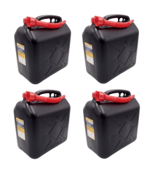 Filmer 4 x Benzinkanister 20L Kraftstoffkanister Reserve Kanister UN-Zulassung Kunststoff, schwarz Angebot bei HelloDeals