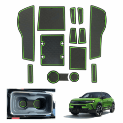 GAFAT Kompatibel mit Opel Mokka B Mokka-e 2021-2024 2025 Antirutschmatten, 2025 Facelift Mokka e Gummimatten rutschfest Non-Slip, Mittelkonsole Türnaht Matten, Mokka B Zubehör (Gelb-Grün) Angebot bei HelloDeals