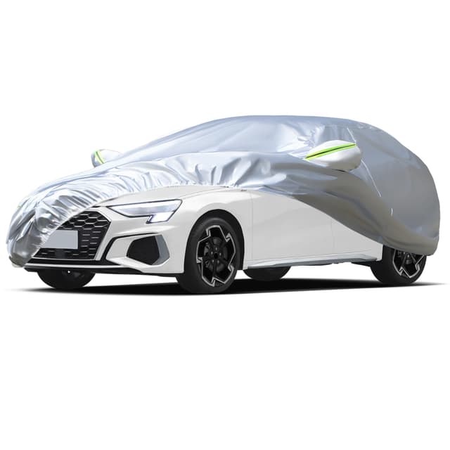 Favoto Auto Abdeckung Winter Abdeckplane - Wasserdicht Autoplane UV-Schutz Staubdicht Kratzfest Windfesten Atmungsaktiv Passend für Audi A3 Sportback(1996-2024) Silber Silber Compatibles con Audi A3 Sportback(1996-2025)