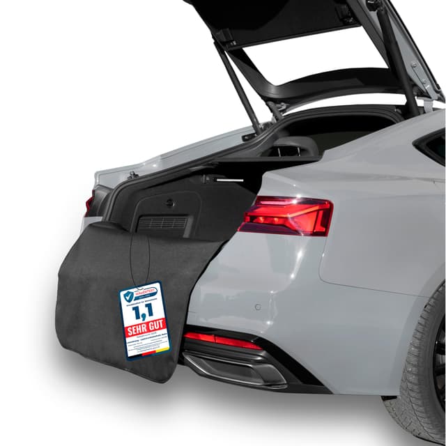 LIONSTRONG® Ladekantenschutz Kofferraum [GEPOLSTERT & WASSERDICHT] – Universelle Schutzmatte geeignet vom Kleinwagen bis zum SUV – Kofferraumschutz Auto Hund – Kratzfest und rutschfest 100x100cm