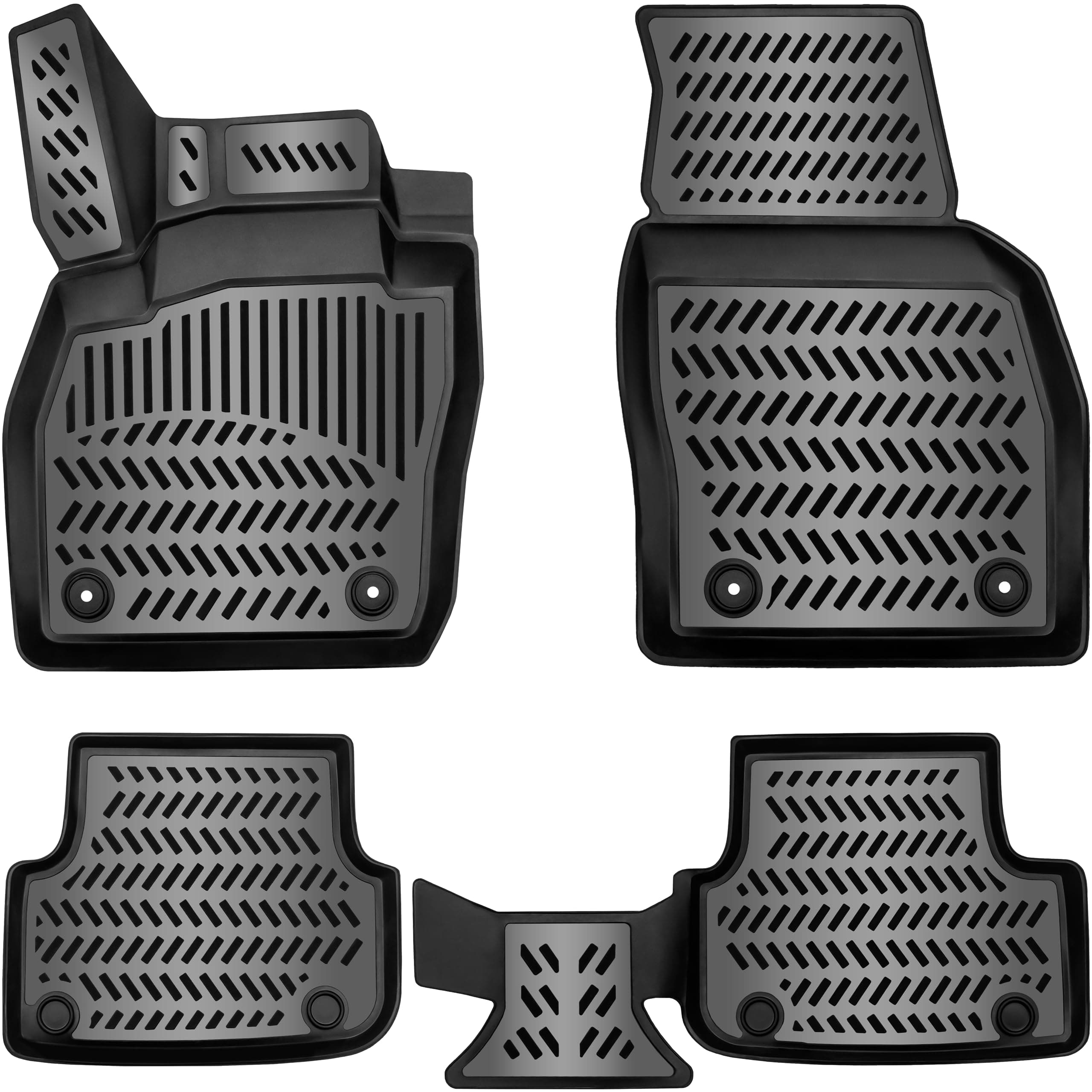 ELMASLINE 3D Gummimatten Set für Opel Astra K (2015-2021) | Extra hoher Rand | Fußmatten ASTRA K (Baujahr ab 2015)
