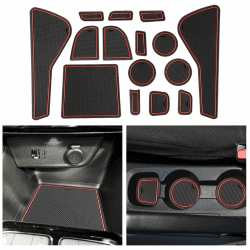 CDEFG Kompatibel mit Opel Corsa F 2020-2024 2025, Gummimatten Mittelkonsole Antirutschmatten rutschfest Becherhalter Gummi Matte Armlehne Corsa F Manuelle Bremse Zubehör (Rot) Angebot bei HelloDeals