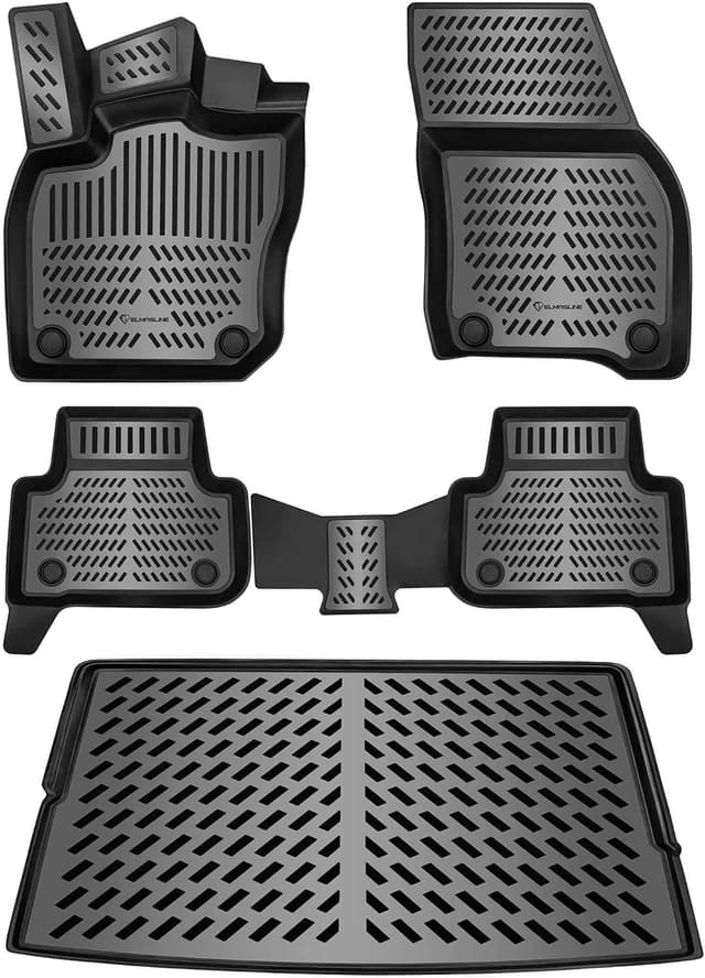 ELMASLINE 3D Gummimatten & Kofferraumwanne Set für VW TIGUAN 3 (2023-2025) oberer Ladeboden (verstellbar) | Zubehör Fußmatten Kofferraummatte Oberer Ladeboden (Siehe 2. Foto)