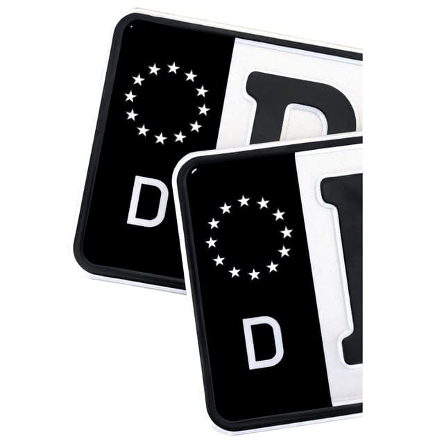 2 x Kennzeichen Sticker passgenau für EU Feld 11x5cm Design Aufkleber für Nummernschild Folie KFZ Schwarz oder mit Fahne waschstraßenfest R059 (04 Deutschland, Classic) 04 Deutschland Classic