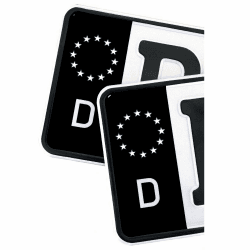 2 x Kennzeichen Sticker passgenau für EU Feld 11x5cm Design Aufkleber für Nummernschild Folie KFZ Schwarz oder mit Fahne waschstraßenfest R059 (04 Deutschland, Classic) 04 Deutschland Classic Angebot bei HelloDeals