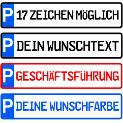 L & P Car Design Kennzeichen 1 Stück Parkplatzkennzeichen 17 Zeichen möglich Parkplatzschild individuell Wunschtext/Farbe/Bohrung/Parkplatz Kunden Besucher Privat Wunschprägung Angebot bei HelloDeals