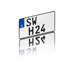 DIN-zertifizierte Kfz-Kennzeichen 255x130mm zweizeilig für Leichtkraftrad 125er Roller 50 bis 125 CCM offizielle Nummernschilder Wunschkennzeichen (16 Kennzeichen Leichtkraftrad) Angebot bei HelloDeals