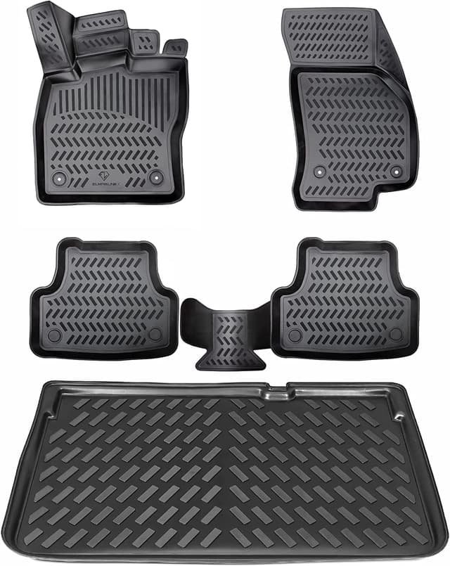 ELMASLINE 3D Gummimatten & Kofferraumwanne Set für Skoda Octavia 4 (NX) Kombi (2020-2025) | Passt Nicht in Mild-Hybrid Kombi Nicht Mild-Hybrid