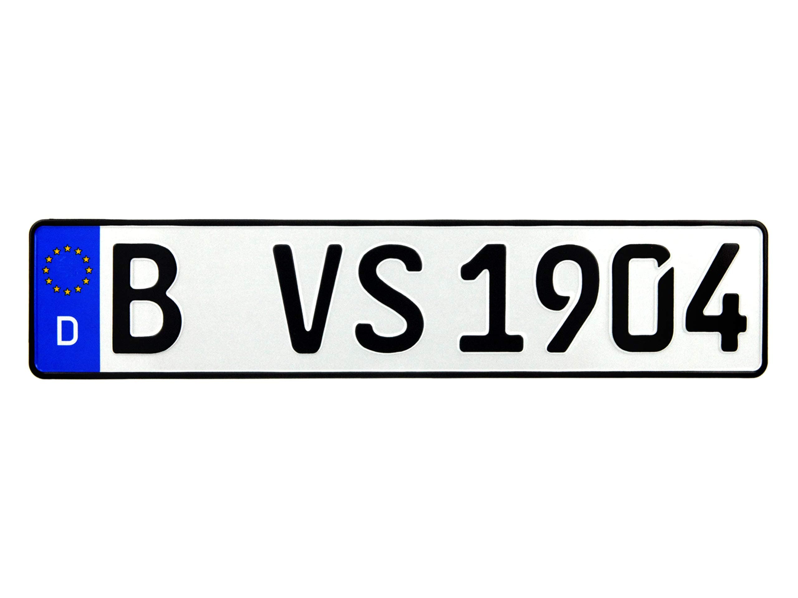 VooSale 1 Autoschild | Nummernschild | Fahrradträger-Kennzeichen | Kfz-Kennzeichen DIN-Zertifiziert und reflektiernd nach ihrem Wunsch geprägt 1 Kennzeichen