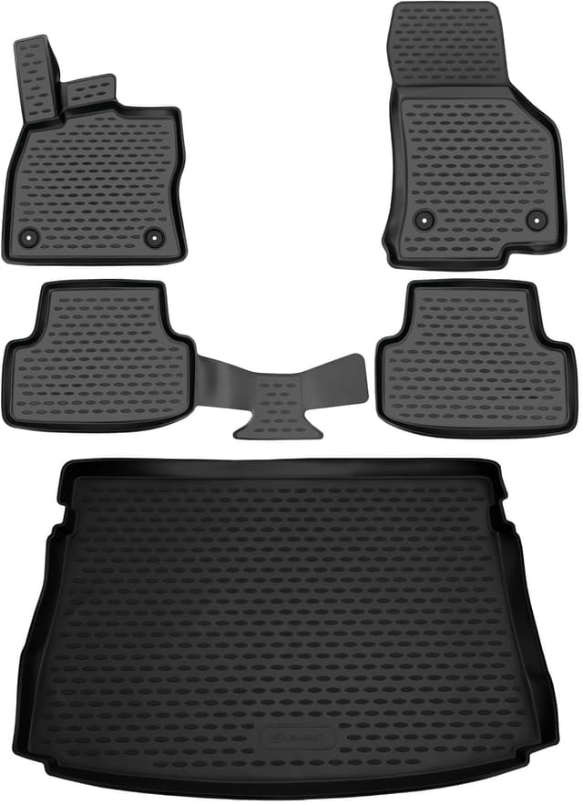 Element 3D Gummimatten & Kofferraummatte Set passend für VW Golf 7 | Baujahr 2012-2020 | Schrägheck | 100% passgenaue Auto Fußmatten, robuste Fußmatte Auto, Gummimatten Auto, Fussmatten Gummi SET VW Golf 7 Schrägheck