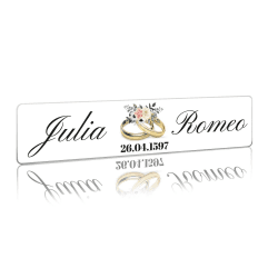 Hochzeitskennzeichen Kennzeichen Aufkleber Hochzeitsauto mit Datum + Namen Brautpaar Wunschname Hochzeit Auto Deko Schild selbst gestalten (01 Goldene Ringe, Kunststoff Kennzeicheneinleger) Kunststoff Kennzeicheneinleger 01 Goldene Ringe Angebot bei HelloDeals