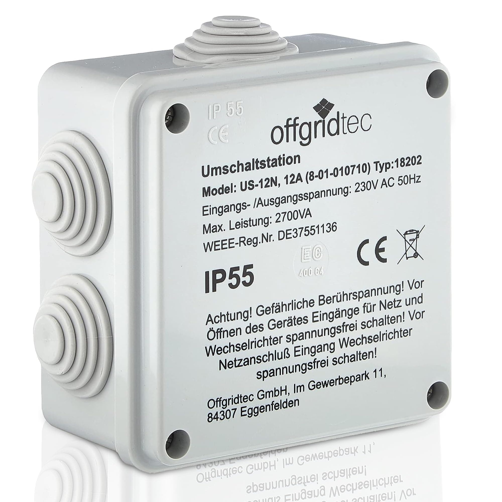 Offgridtec Umschaltstation für Netzvorrangschaltung USV Betrieb US230/12 12A 2700W 230VAC 12A / 2700W
