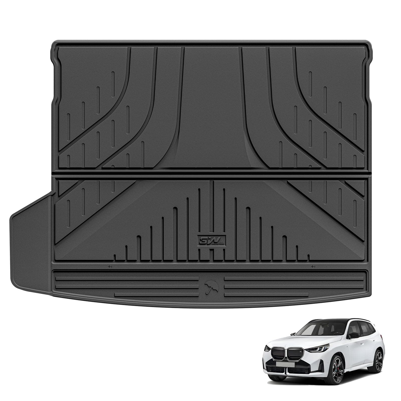 3W Kofferraumwanne für BMW X3 G45 2025 2026, Nicht für PHEV, Thorex™ Allwetter Kofferraum Schutzmatte für X3 G45 Auto Kofferraumschutzmatte Zubehör, Schwarz Antirutschmatten 3.BMW X3|25-26|Kofferraumwanne