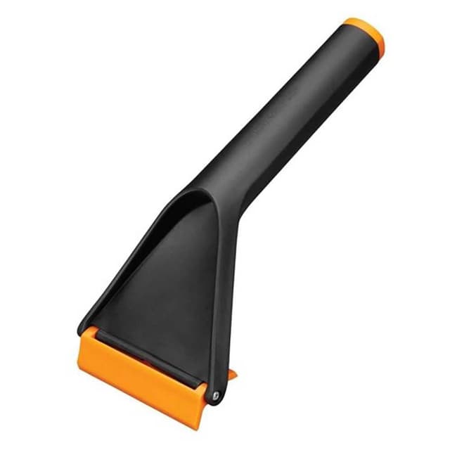 Fiskars Auto-Eiskratzer, Beidseitig nutzbar, Länge: 21,5 cm, Kunststoff, Schwarz/Orange, Solid, 1019354, Neon Colors