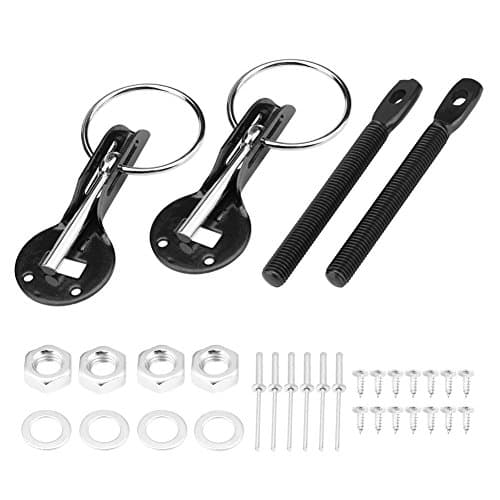 Keenso Auto Motorhauben Verschluss, Universal Auto Motorhaubenhalter Motorhauben Pin Lock Kit Edelstahl Auto Motorhauben Pin Lock Motorhauben Schnellverschluss (Schwarz)