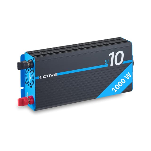 ECTIVE Reiner Sinus Wechselrichter SI10-1000W, 12V auf 230V, USB, Überlastschutz, Überhitzungsschutz, Aluminiumgehäuse - DC/AC Spannungswandler, Umwandler, Stromwandler für Haushaltsgeräten 1000 W