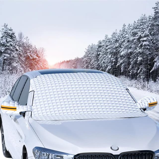 Vastsea Auto Windschutzscheiben Abdeckung, Eisschutz Frontscheibenabdeckung, Frontscheibenabdeckung Auto Sonnenschutz, Gelten gegen Sonne, Staub, Schnee, EIS, Frost(Silber)