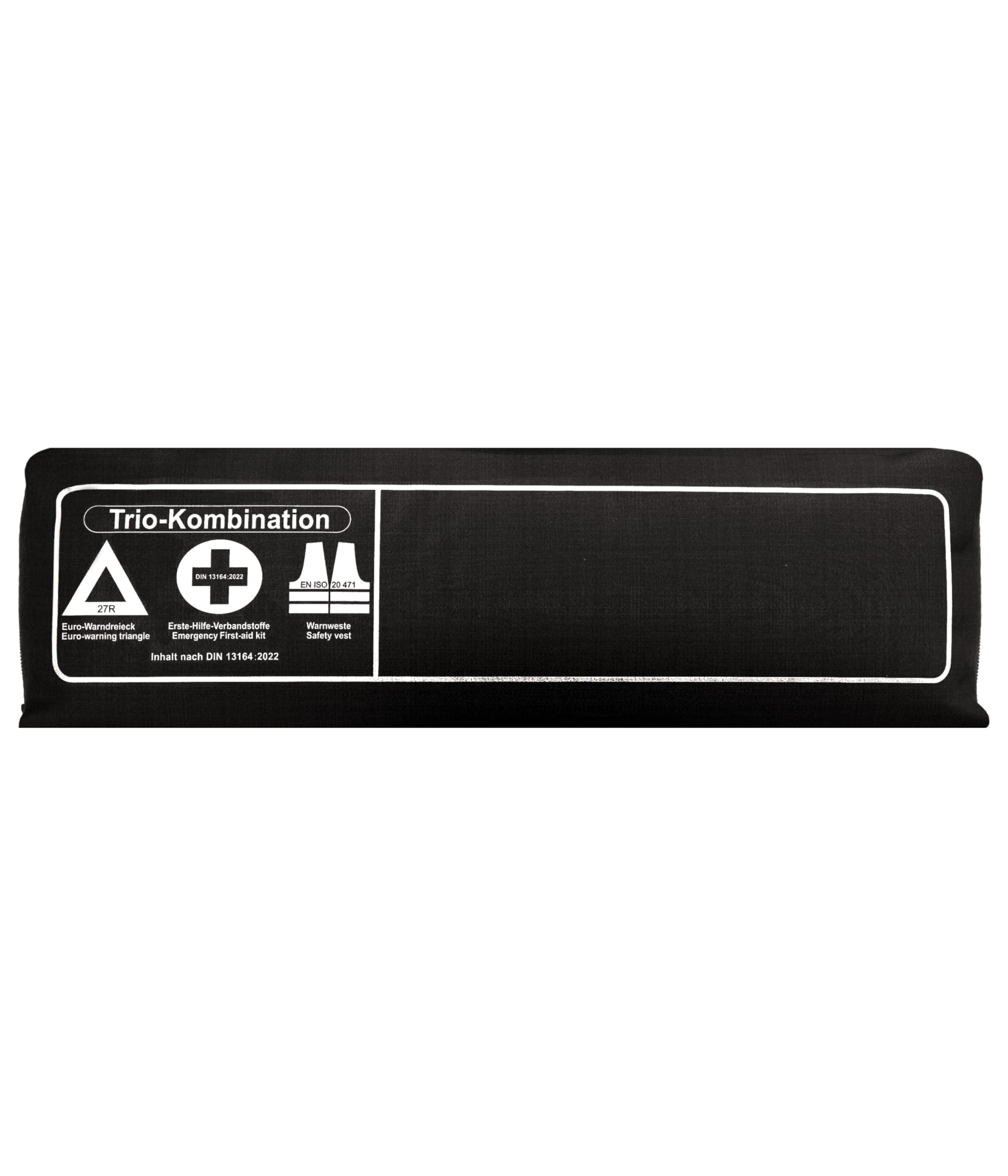 Thomatex® KFZ Kombitasche (3in1) 2025/2026 [DIN 13164-2022] – Lange Haltbarkeit – Erste-Hilfe-Set mit Warndreieck & Warnweste – Schwarz