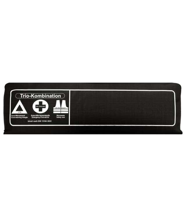 Thomatex® KFZ Kombitasche (3in1) 2025/2026 [DIN 13164-2022] – Lange Haltbarkeit – Erste-Hilfe-Set mit Warndreieck & Warnweste – Schwarz