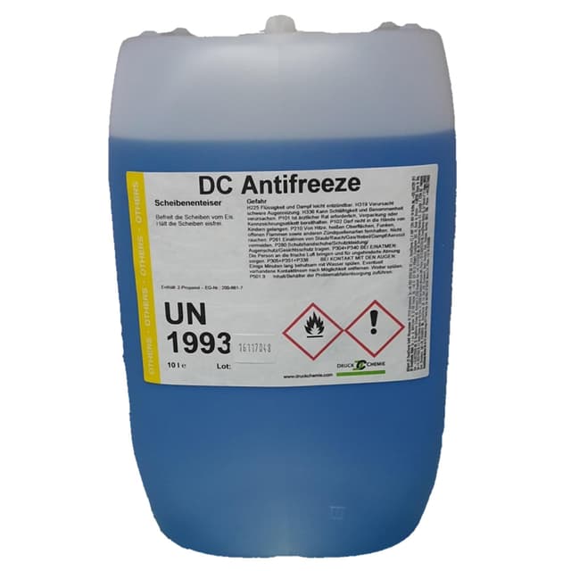 DC DruckChemie GmbH Antifreeze Scheibenenteiser Auto 10L - Leistungsstarker Entfroster für Autoscheiben, Seitenspiegel & Scheinwerfer
