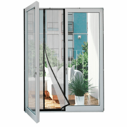 Hoberg Fliegengitter Tür mit Magnetverschluss | 100 x 210 cm - ideal für Balkontür, Kellertür, Terrassentür | Einfache Klebemontage mit 16 Klettverschlüssen ohne Bohren | Mit 4 Schienen zum Beschweren 100 x 210 cm Anthrazit Angebot bei HelloDeals