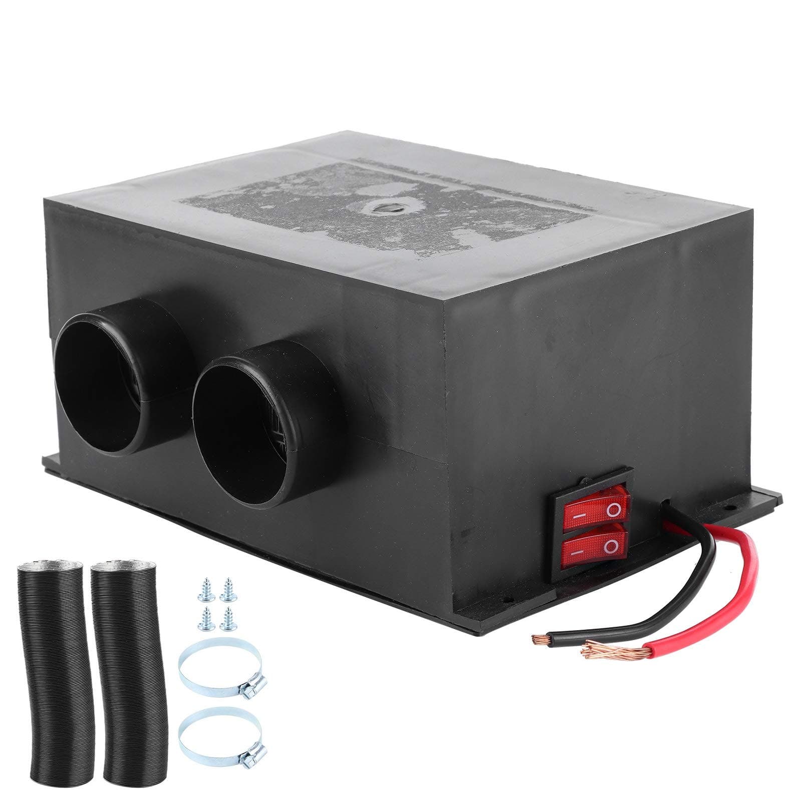 TKSE 12V Auto Heizluefter, 12V 600W Tragbarer Auto Entfroster, 2 Löcher Universell Autoheizung Schnelle Erwärmung Wärmer Geräuschlos Dual Gang-Schalter Entfroster