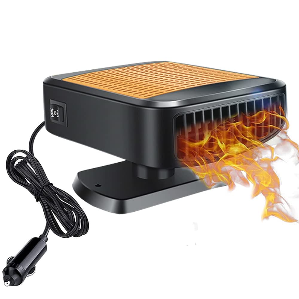 COMBLU Tragbare Autoheizung, Autoheizung, 12V 200W Schnelle Heizung und Kühlung für Auto Windschutzscheibe Defogger und Defroster Auto Heizung mit 360°Drehbarer Handheld