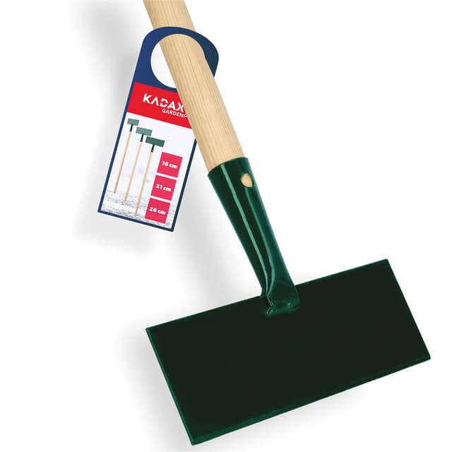 KADAX Eishacker aus verstärktem Stahl, Eisschaber mit langem Stiel aus Holz, Eisstößer, Eiskratzer, Bodenschaber für Garten, Eisscharre (Breite: 21 cm)