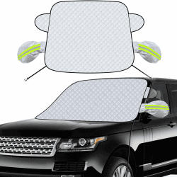 Kerizher Frontscheibenabdeckung, Auto-Windschutzscheibenabdeckung mit 2 Haken & 2 Spiegelabdeckungen, Auto-Windschutzscheibenabdeckung für Auto, SUV, LKW (Weiß, 145cmx118cm) 145cmx118cm Weiß Angebot bei HelloDeals