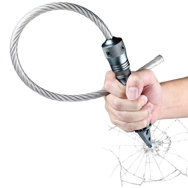 Hdynasty Multifunktionaler multifunktionaler Stahldraht-Schneebesen, tragbarer Selbstverteidigungs-taktischer Schneebesen für Laufen, Fitness und Bodybuilding