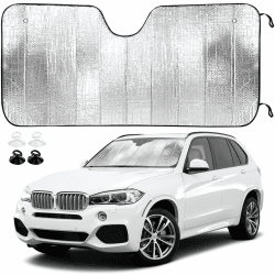 Sonnenschutz Auto Frontscheibe Innen(140cm x 70cm), Mit 2 Saugnäpfen, Faltbar Windschutzscheibe Sonnenschutz, UV-Schutz, Wärmedämmung, Universal für die Meisten Autos Angebot bei HelloDeals