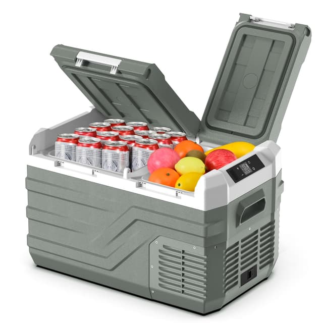 Alpicool 23L Kompressor Kühlbox Dual Zone, Kühlschrank für Auto Kompressor 12V 230V, Kühlbox Klein Tragbare für Auto, Camping, Fahrten, Lkw, Boot, Reisemobil, -20℃-20℃ 23L Dual Zone