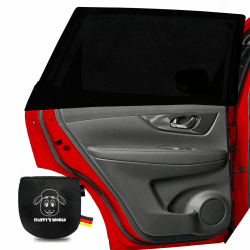 Sonnenschutz Auto Baby • ZERTIFIZIERTER UPF+ UV-Schutz • Nachhaltiges & Hochwertiges GSM105+ Nylon • Doppelte Schutzwirkung • Deutsches Design • Sonnenschutz Auto Kinder • Auto Sonnenschutz Baby Schwarz Angebot bei HelloDeals