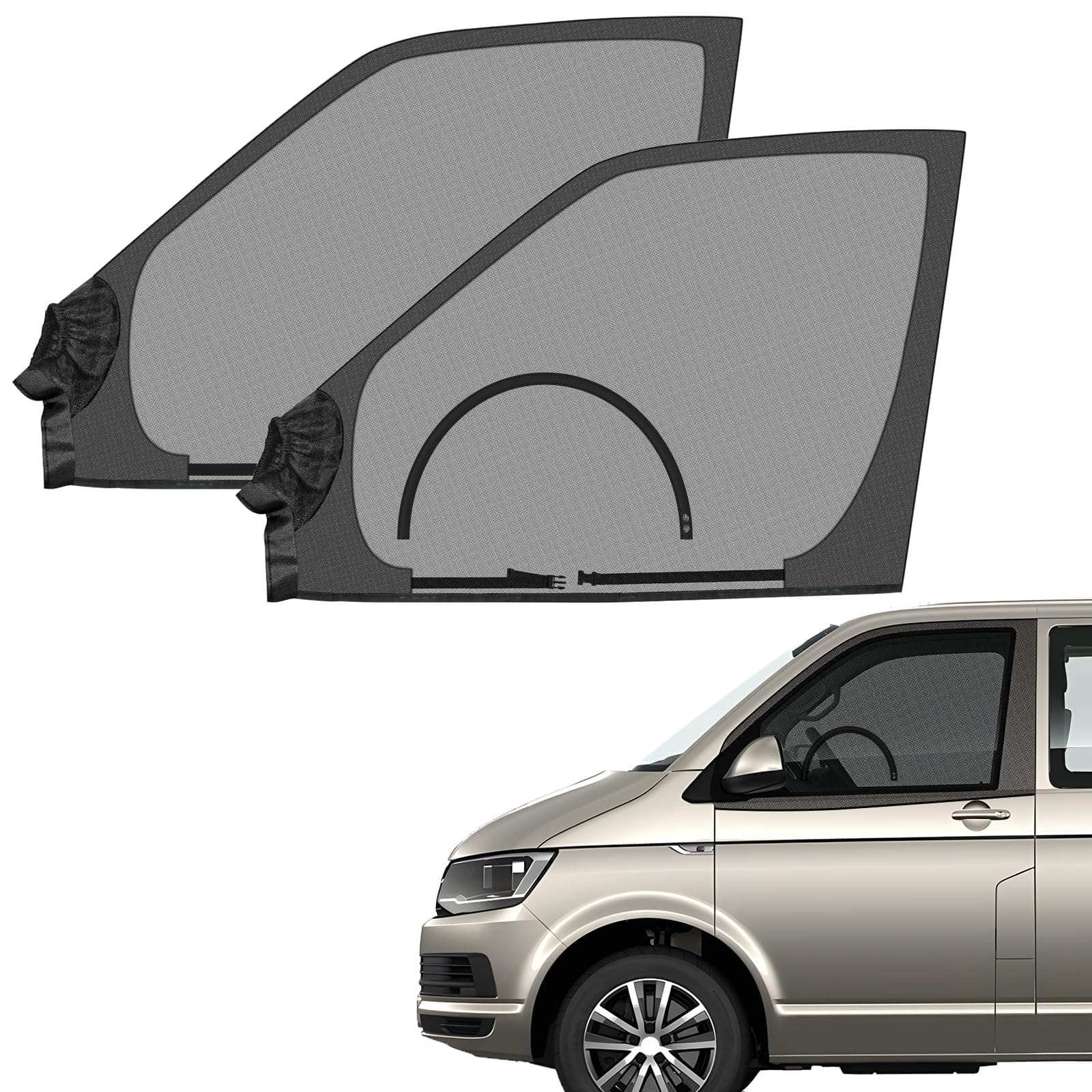 ZATOOTO Magnetische Seitenfenster Insektenschutzgitter passend für VW T4 T5 T6, Autofenster Moskitonetz für Vordertüren, Schutz vor Moskito Atmungsaktiv für Outdoor Camping Reise