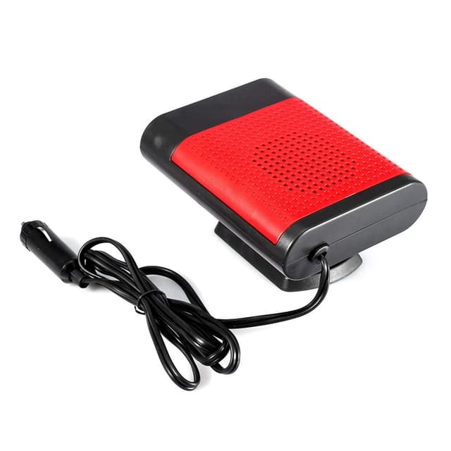 Defroster für Auto Windschutzscheibe, Auto 12V tragbare elektrische Fensterheizung Heizung Trockner Windschutzscheibenlüfter Defroster Demister ABS(rot)