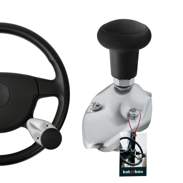 KOTARBAU® Lenkhilfe Lenkradknauf Universal Schwarz Aluminium ⌀ 5 cm Lenkknauf Traktor Lenkradknopf Lenkradknauf Traktor Lenkrad Knüppel
