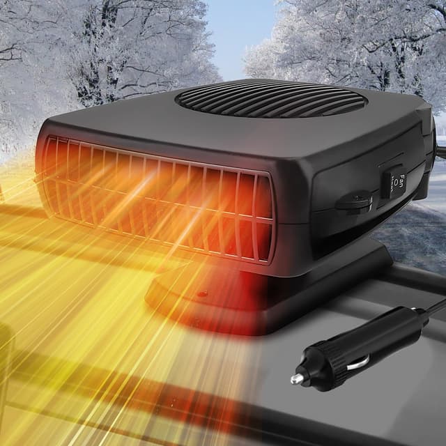 Qidoe 200W 12-Volt Autoheizung: Tragbare Auto-Lüfterheizung, 12-Volt-Autolüfterheizung, Entfeuchter mit Timer-Schalter, Windschutzscheibenheizung für Camping, Wohnmobile und Autos.