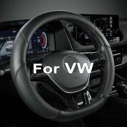 GIANT PANDA D-Form Lenkradbezug aus PU-Leder, maßgeschneidert und kompatibel mit VW kompatibel mit Volkswagen D Form Lenkrädern – rutschfest, atmungsaktiv, Schwarz DM-Schwarz für VW-D-Form Angebot bei HelloDeals