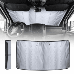 Living in a Bubble Isolierte Verdunkelungs-Windschutzscheibenabdeckung für Mercedes Sprinter NCV3 & VS30 (2007-Current) - Der unverzichtbare Sonnenschutz und Komfort für Ihr Van-Leben! Windshield 2007-Current Grau Angebot bei HelloDeals