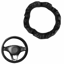 COYUN 1 pcs Lenkradbezug Leder, Auto Zubehör Innenraum, Mikrofaser Leder Lenkradhülle, Lenkradschoner PKW, Lenkrad Bezug Lenkradschutz, Autozubehör Geschenke für Frauen und Männer, Schwarz Linie Angebot bei HelloDeals