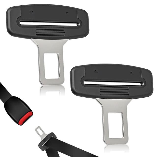 Wefaly 2 Stück Anschnaller Adapter, Universal Sicherheitsgurt Clip Zinklegierung Gurtschloss Gurtschloss Adapter Anschnaller für Haustier Meisten PKW und LKW (Schwarz)