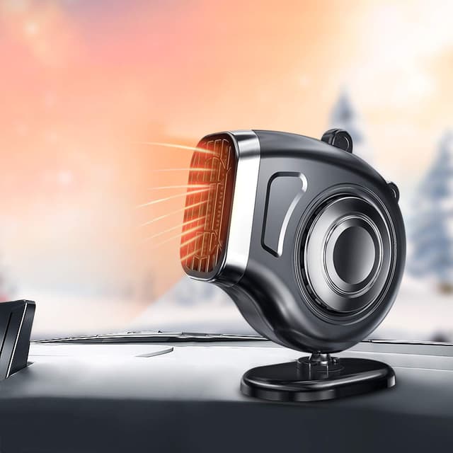 SWECOMZE Auto Heizlüfter 12V, Tragbar Fenster-Entfeuchter, Auto Heizung & Kühlventilator 2 in 1, Auto Lüfter Windschutzscheiben Demister Defroster