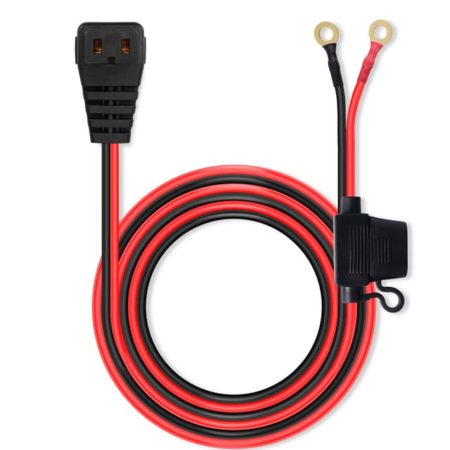 PNGKNYOCN 12 V DC-Stromkabel für Auto-Kühlschrank, 16 AWG O-Ring-Terminal auf tragbares Autokühlungskabel, eingebaute 15-A-Sicherung für tragbaren Auto-Kühlschrank, Kühlschrank (3 m)
