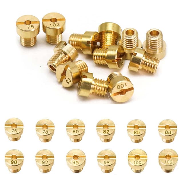 TONAUP 12 Stück Vergaser Düsen M5, 5mm Vergaser Hauptdüse Set, Dellorto Düsenset M5 für Roller Motorrad Schaltmoped, 75-102 M5: 75-102