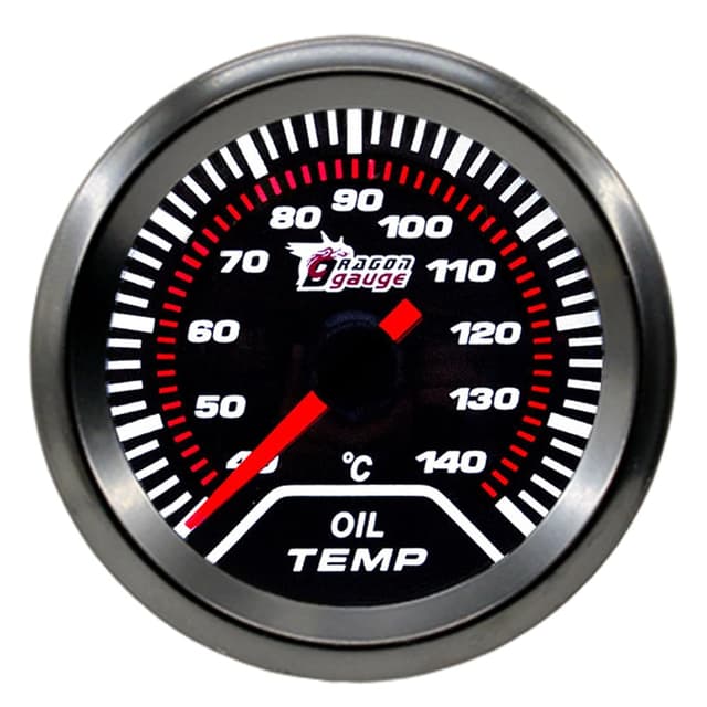 ETOPARS Universelle Auto Öltemperaturanzeige 2Zoll 52mm Auto Öltemperatur Messgerät 40-140 Celsius Öl Temperatur Zeiger Anzeige Öltemp Weiß Lichtanzeige Instrument Rauchtönung Len Weiß Öltemperatur Anzeige