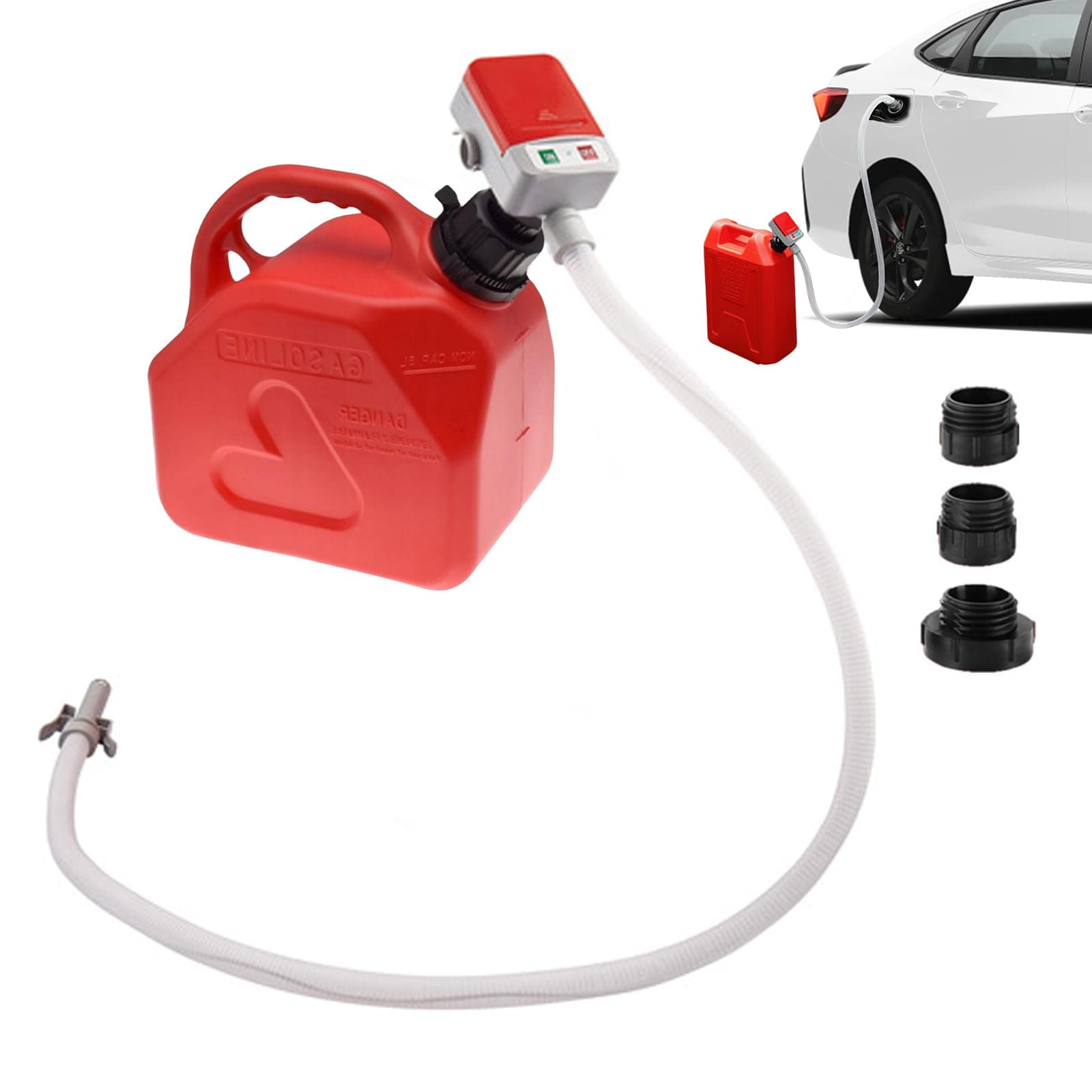 Elektrische Benzinpumpe für Kanister mit Auto-Stopp – Kraftstoffpumpe Ölabsaugpumpe für Benzin, Diesel & Öl, Kraftstoff Umfüllpumpe mit flexiblem Ansaugschlauch, Dieselpumpe für Tank, Werkstatt Angebot bei HelloDeals