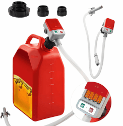 Kraftstoffpumpe mit Auto-Stopp-Sensor, Kraftstoff Umfüllpumpe mit 3 Adaptergrößen, 2.4GPM Elektrische Selbstansaugende Dieselpumpe Ölabsaugpumpe mit Schläuchen und Zapfpistole für Diesel, Öl & Benzin Angebot bei HelloDeals